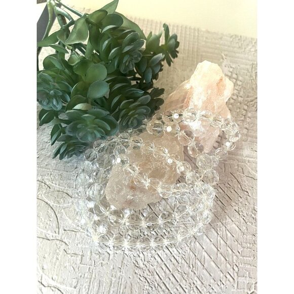 Beautiful Clear Crystal Borealis Beaded Stretch Bracelet Bundle - Picture 5 of 8